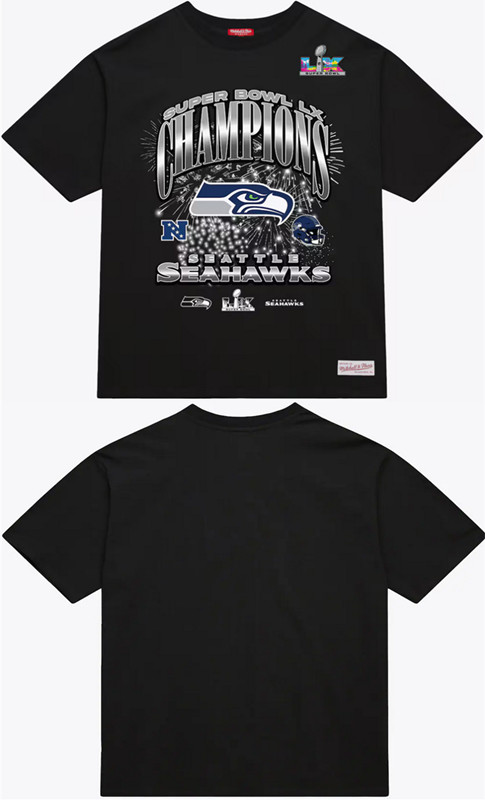 Women's Seattle Seahawks Black Super Bowl LX Champions Helmet Boxy T-Shirt(Run Small)